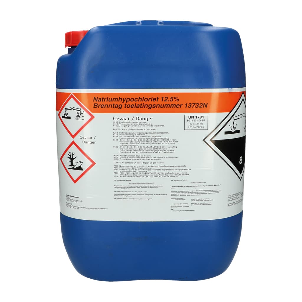 Chlore Brenntag Hypochlorite Sodium (chlore) 12,5% 24 kg - Nettoyage ...